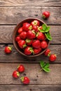 Fresh juicy strawberries with leaves. Strawberry. Royalty Free Stock Photo