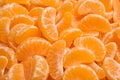 Fresh juicy tangerine segments as background Royalty Free Stock Photo