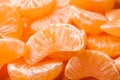 Fresh juicy tangerine segments as background, closeup Royalty Free Stock Photo