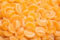 Fresh juicy tangerine segments as background Royalty Free Stock Photo