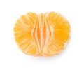 Fresh juicy tangerine segments isolated on white, top view