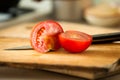 Fresh juicy tomato, selective focus Royalty Free Stock Photo