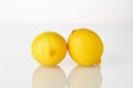 Fresh juicy yellow lemons fruit isolated on the white background Royalty Free Stock Photo