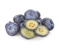 Fresh juisy blueberries isolated on white background Royalty Free Stock Photo
