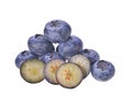 Fresh juisy blueberries isolated on white background Royalty Free Stock Photo