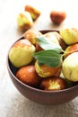 Fresh jujube on wooden table. Unabi fruit Royalty Free Stock Photo