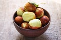 Fresh jujube on wooden table. Unabi fruit Royalty Free Stock Photo