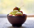 Fresh jujube on wooden table. Unabi fruit Royalty Free Stock Photo