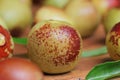 Fresh jujubes fruit in a basket.