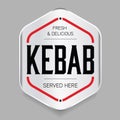 Fresh Kebab stamp sign badge vintage