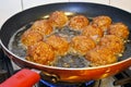 Fresh Kibbeh fired in a frying pan Royalty Free Stock Photo