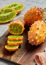 Fresh kiwano close-up