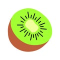Fresh kiwi fruit isolated on white background, flat design vector illustration Royalty Free Stock Photo