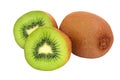 Fresh Kiwi Fruit Isolated on White Royalty Free Stock Photo