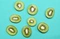 fresh kiwi fruit slice on green background Royalty Free Stock Photo