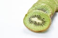 Fresh kiwi fruit slice on white background Royalty Free Stock Photo
