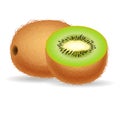 Fresh kiwi isolated on white background