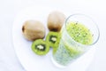 Fresh Kiwi Juice And Kiwi Fruit Royalty Free Stock Photo