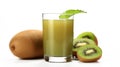 Fresh Kiwi Juice with Mint Leaf