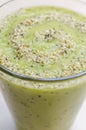 Fresh Kiwi Smoothie and hemp seeds spiral Royalty Free Stock Photo