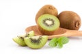 Fresh kiwi on white background