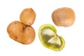 Fresh kiwis with funny deformations