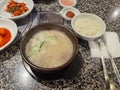 Fresh Korean Pork Rice Soup Combo Daeji Gukbap Side Dishes Kimchi Food Diet Korea Cuisine Restaurant