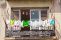 Fresh laundry on the balcony of old home, Havana Royalty Free Stock Photo