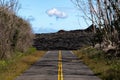 Fresh Lava From The 2018 Kilauea Eruption Covers The Road In Leilani Estates, Big Island Of Hawaii, USA