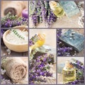 Fresh lavender collage Royalty Free Stock Photo