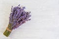 Fresh lavender flowers on white wood table background free space Royalty Free Stock Photo