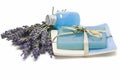 Fresh lavender and spa items. Royalty Free Stock Photo