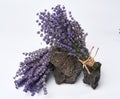 Fresh lavender on volcanic rocks Royalty Free Stock Photo
