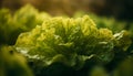 Fresh leaf lettuce, a healthy ingredient for gourmet vegetarian salads generated by AI