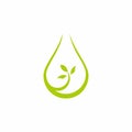 Fresh leaf water drop simple geometric design natural symbol logo vector Royalty Free Stock Photo