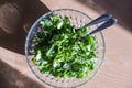 Fresh leafy green salad in a bowl