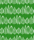 Fresh leaves seamless pattern in vector. Color foliage endless background in sketch style.