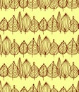 Fresh leaves seamless pattern in vector. Color foliage endless background in sketch style.
