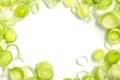 Fresh Leeks Frame Royalty Free Stock Photo