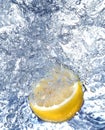 Fresh lemon in cold water