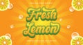 Fresh Lemon 3d editable text effect template Royalty Free Stock Photo