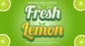 Fresh Lemon 3d editable text effect template Royalty Free Stock Photo