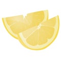 Fresh lemon fruits. Lemon vector illustration set. Whole, cut in half, sliced on pieces lemons.Lemon logo or icon Royalty Free Stock Photo