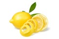 Fresh lemon and lemon peel Royalty Free Stock Photo