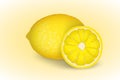 Fresh lemon and lemon slice.