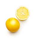 Fresh lemon over white background