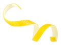 Fresh lemon peel on white background. Citrus twist peel. Healthy food