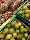 Fresh Lemon and Pineapple on farm supermarket