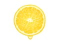 Fresh lemon sliced with juice dripping