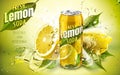 Fresh lemon soda ad Royalty Free Stock Photo